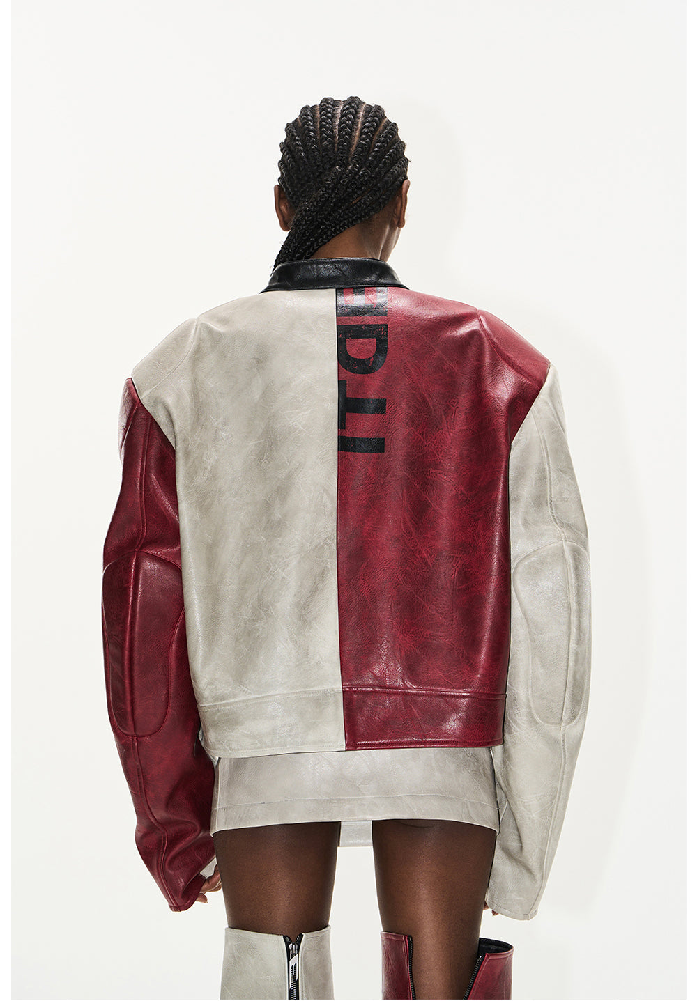 Contrast Sport Leather Jacket