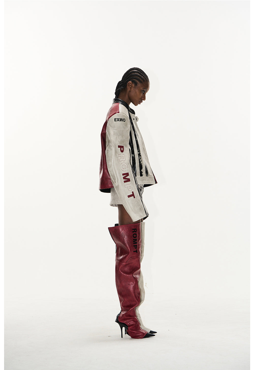 Contrast Sport Leather Jacket