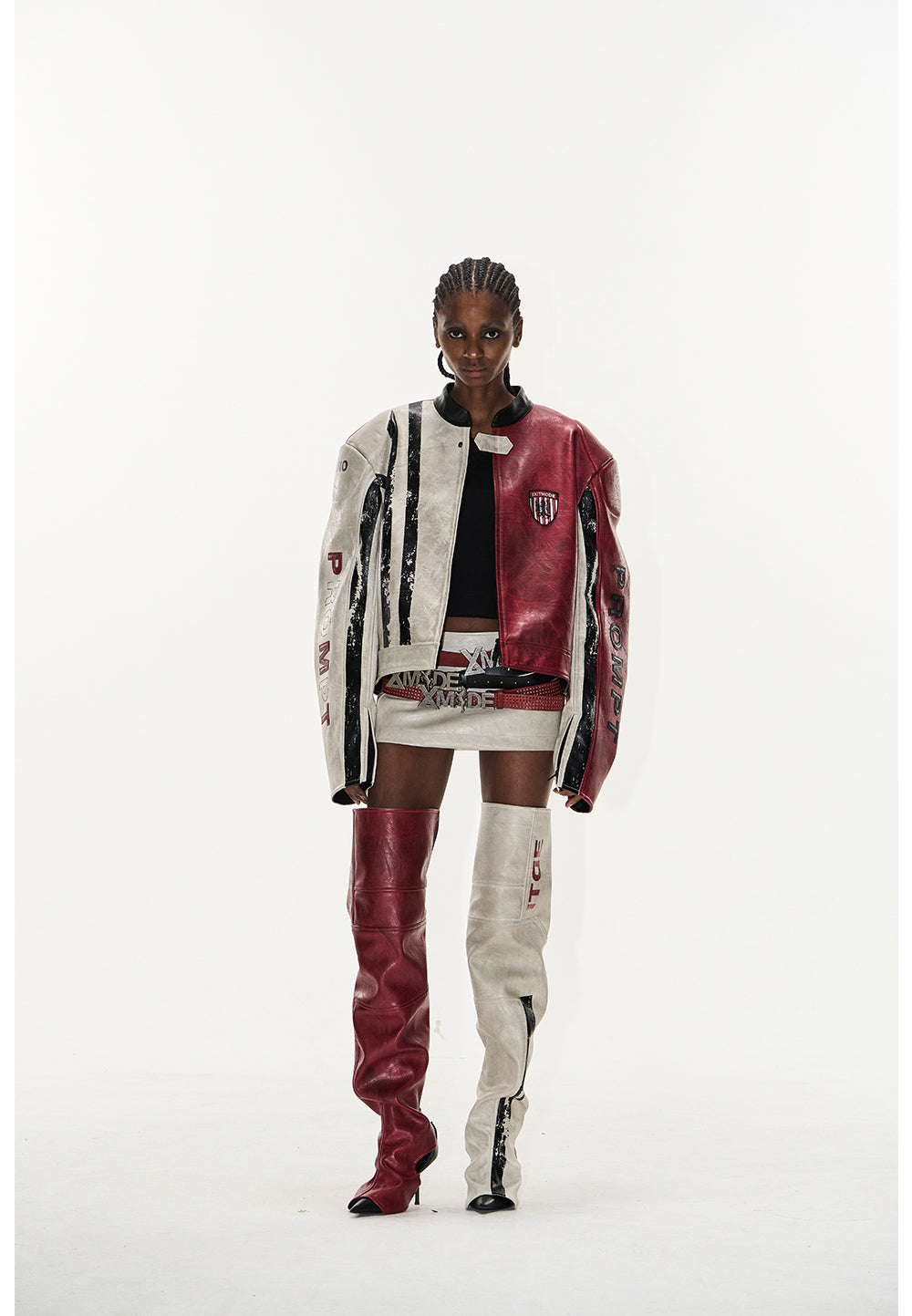 Contrast Sport Leather Jacket