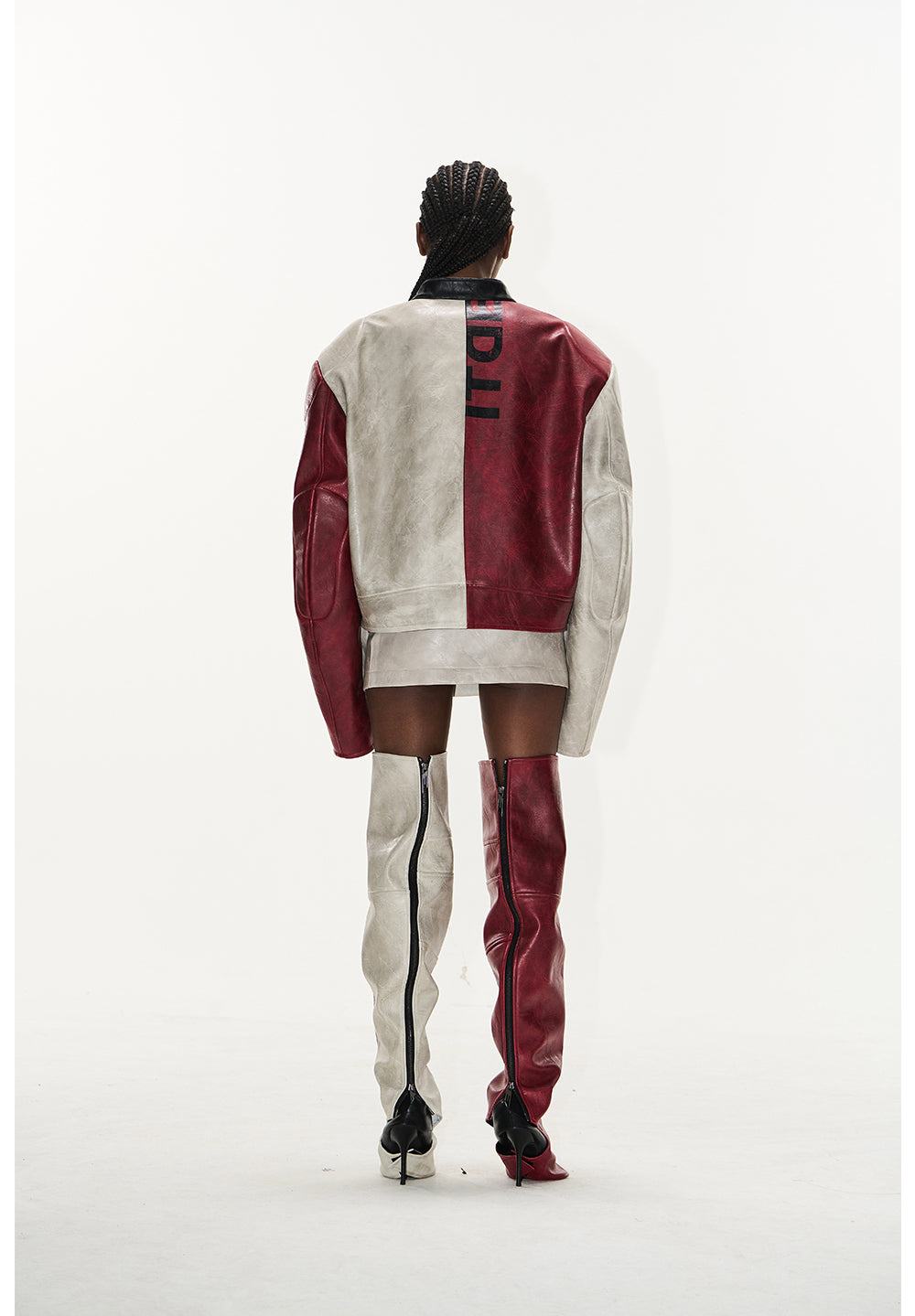 Contrast Sport Leather Jacket