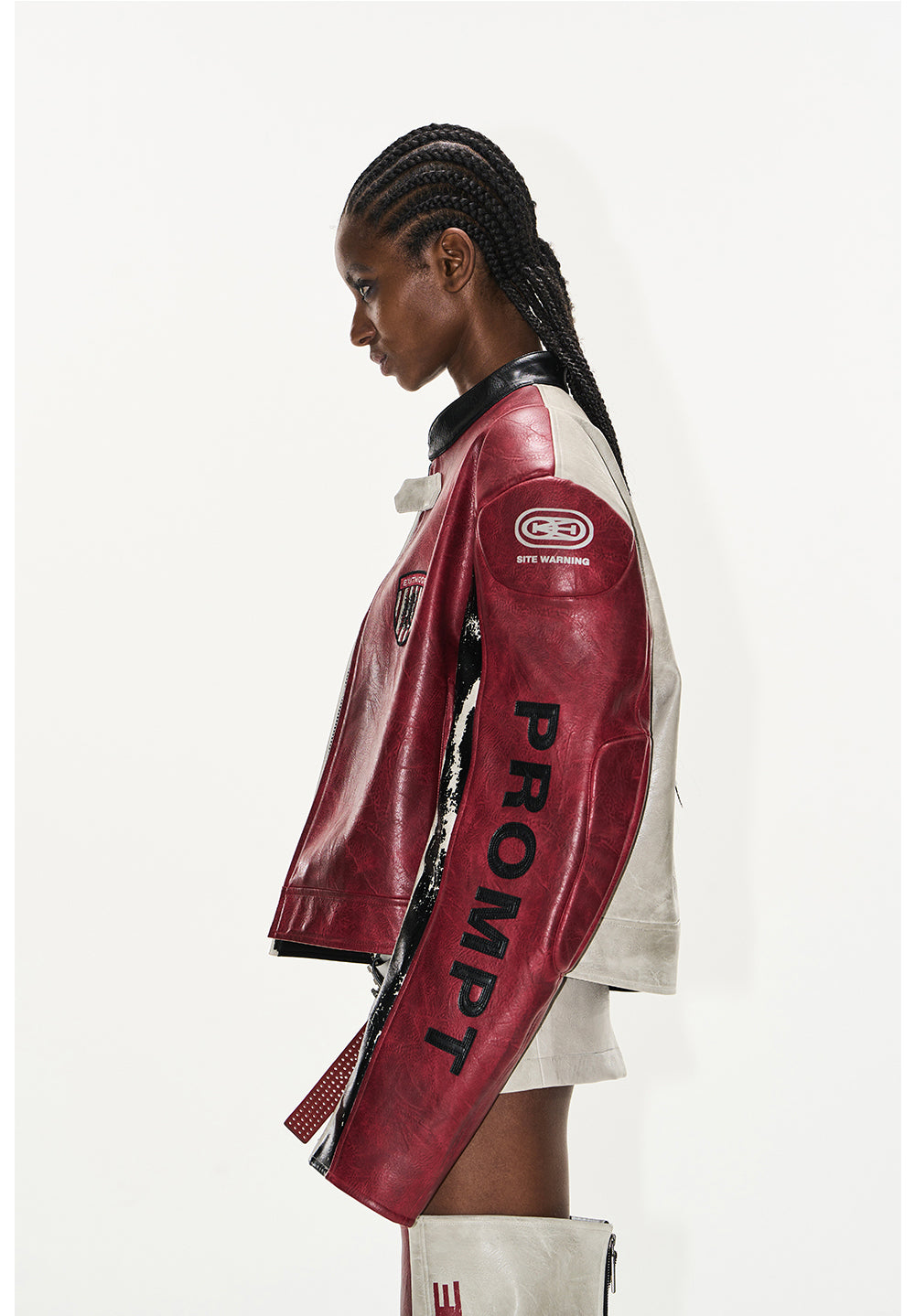 Contrast Sport Leather Jacket