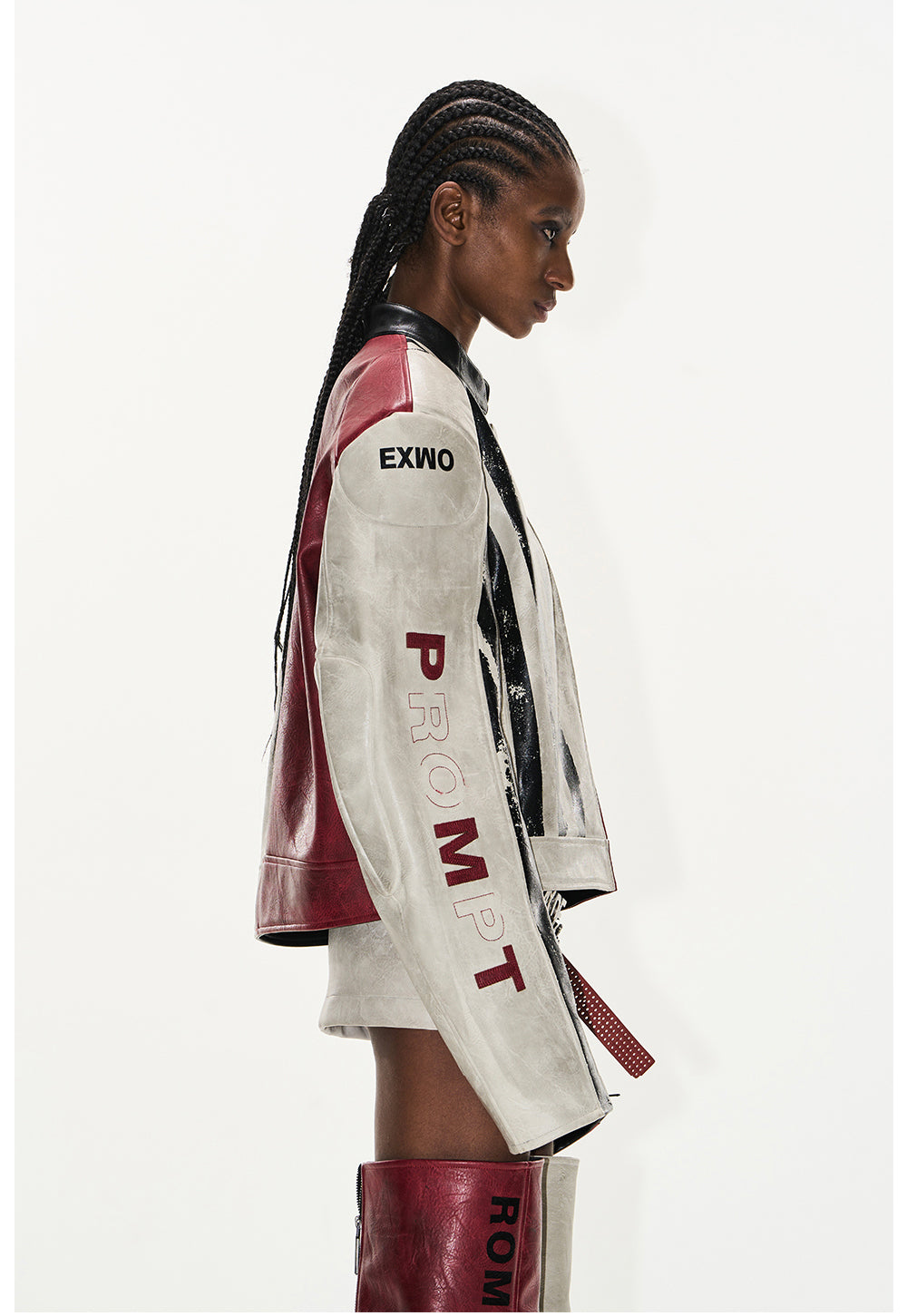 Contrast Sport Leather Jacket