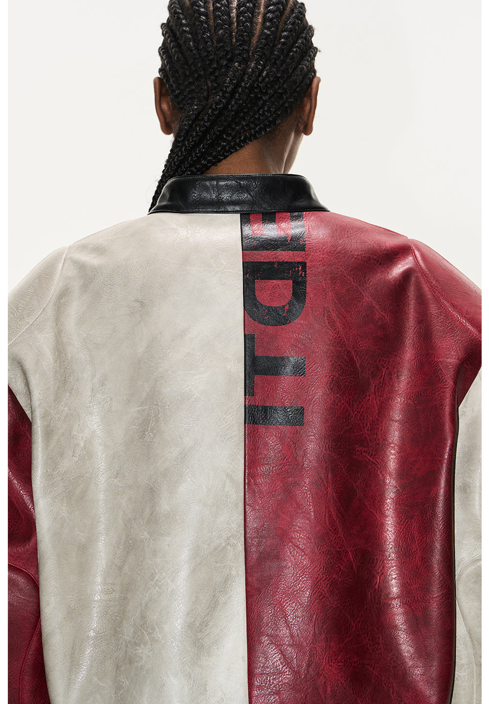 Contrast Sport Leather Jacket