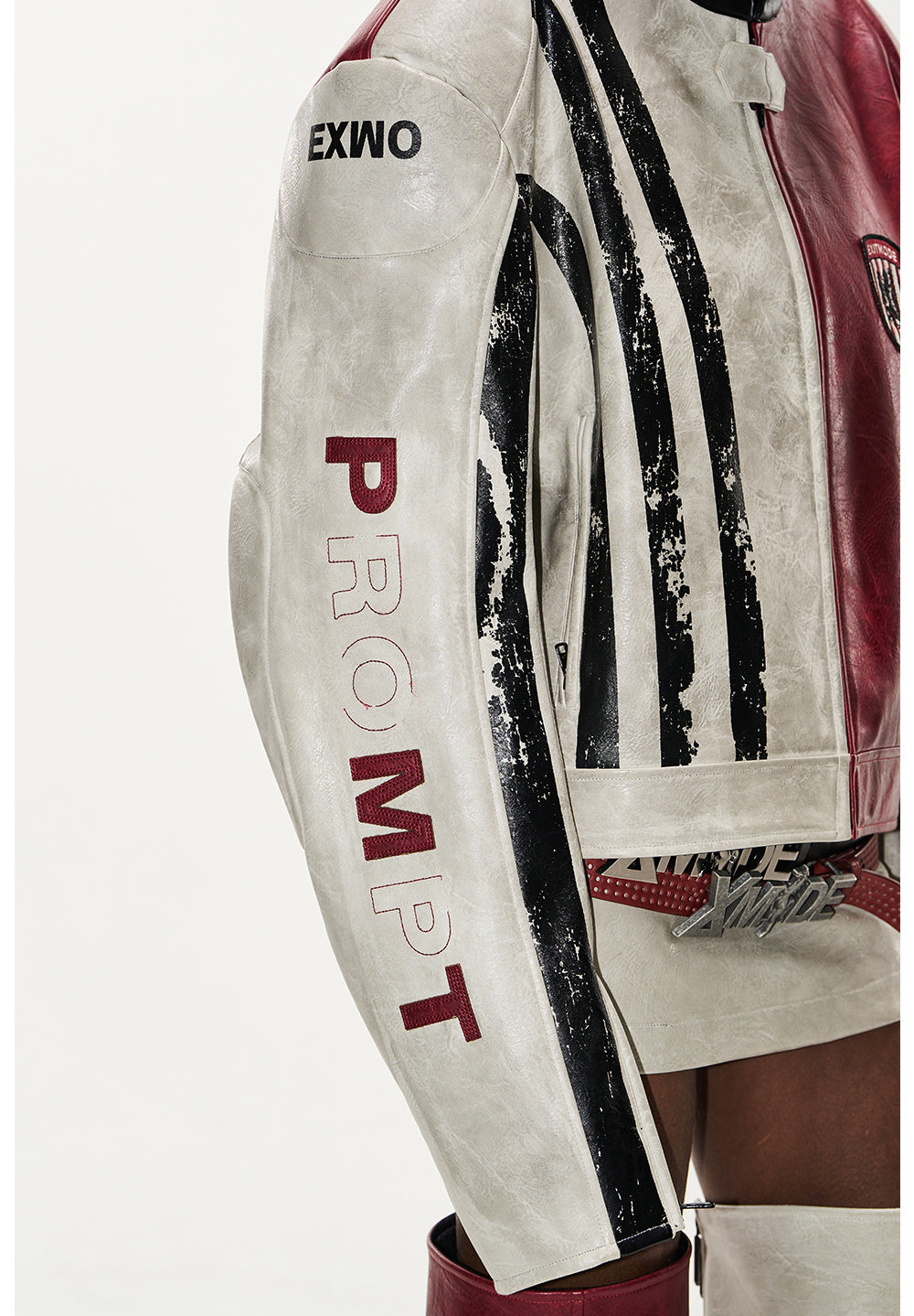 Contrast Sport Leather Jacket