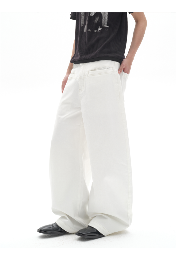 Wide-leg denim pants