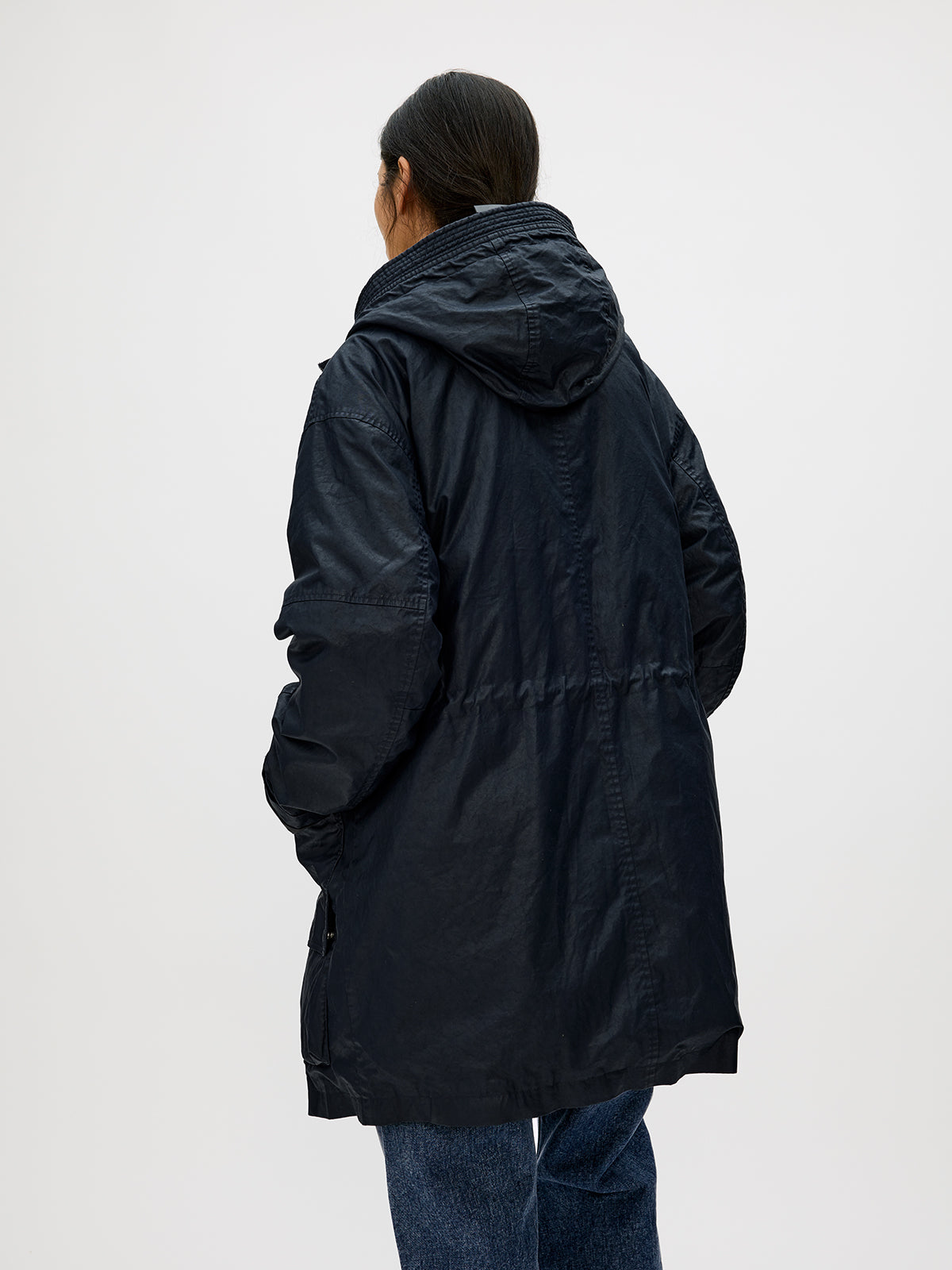 Hooded Toggle Button Coat