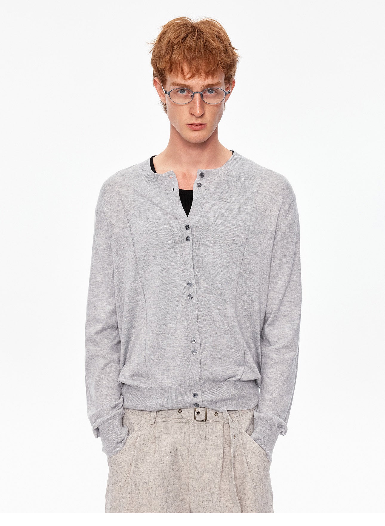 Mulberry Silk-Blend Knit Cardigan