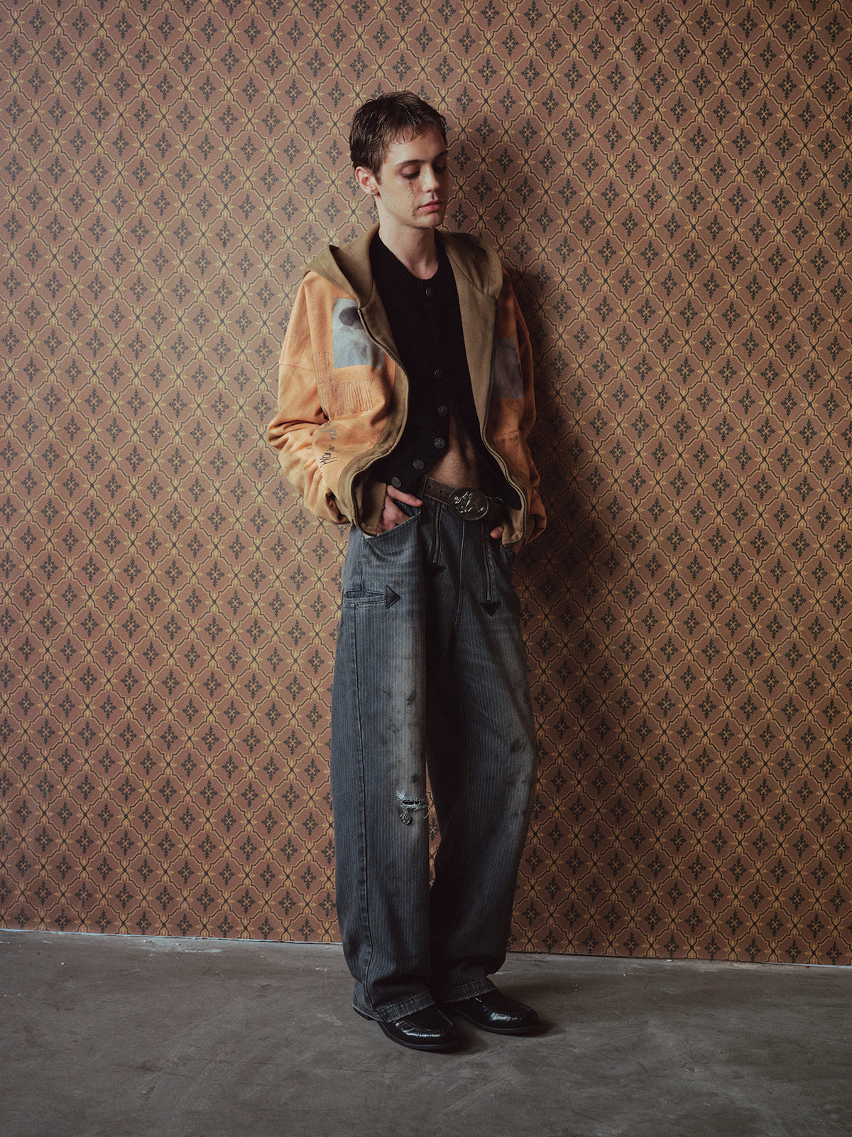 Hand-Painted Denim Pants