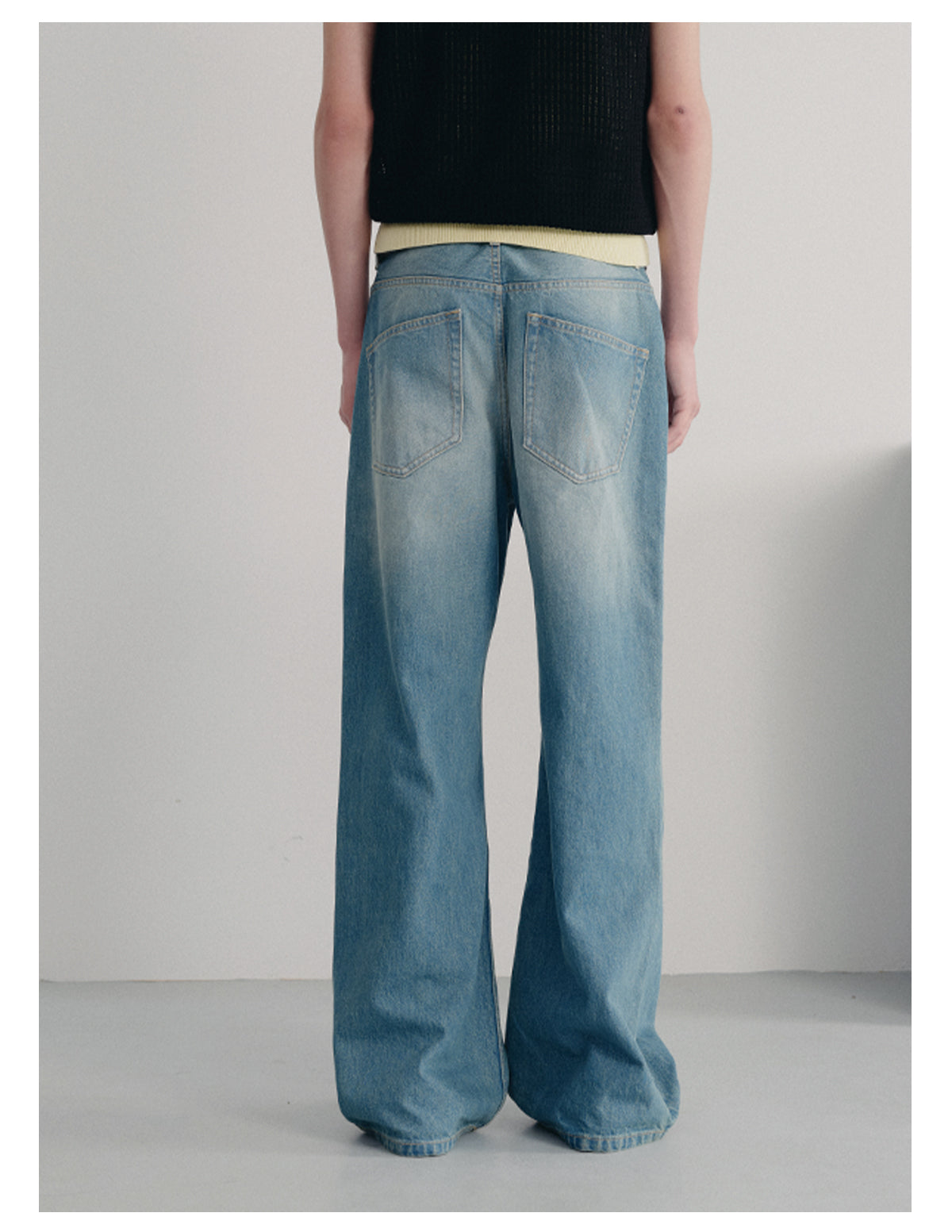 Vintage wash denim pants