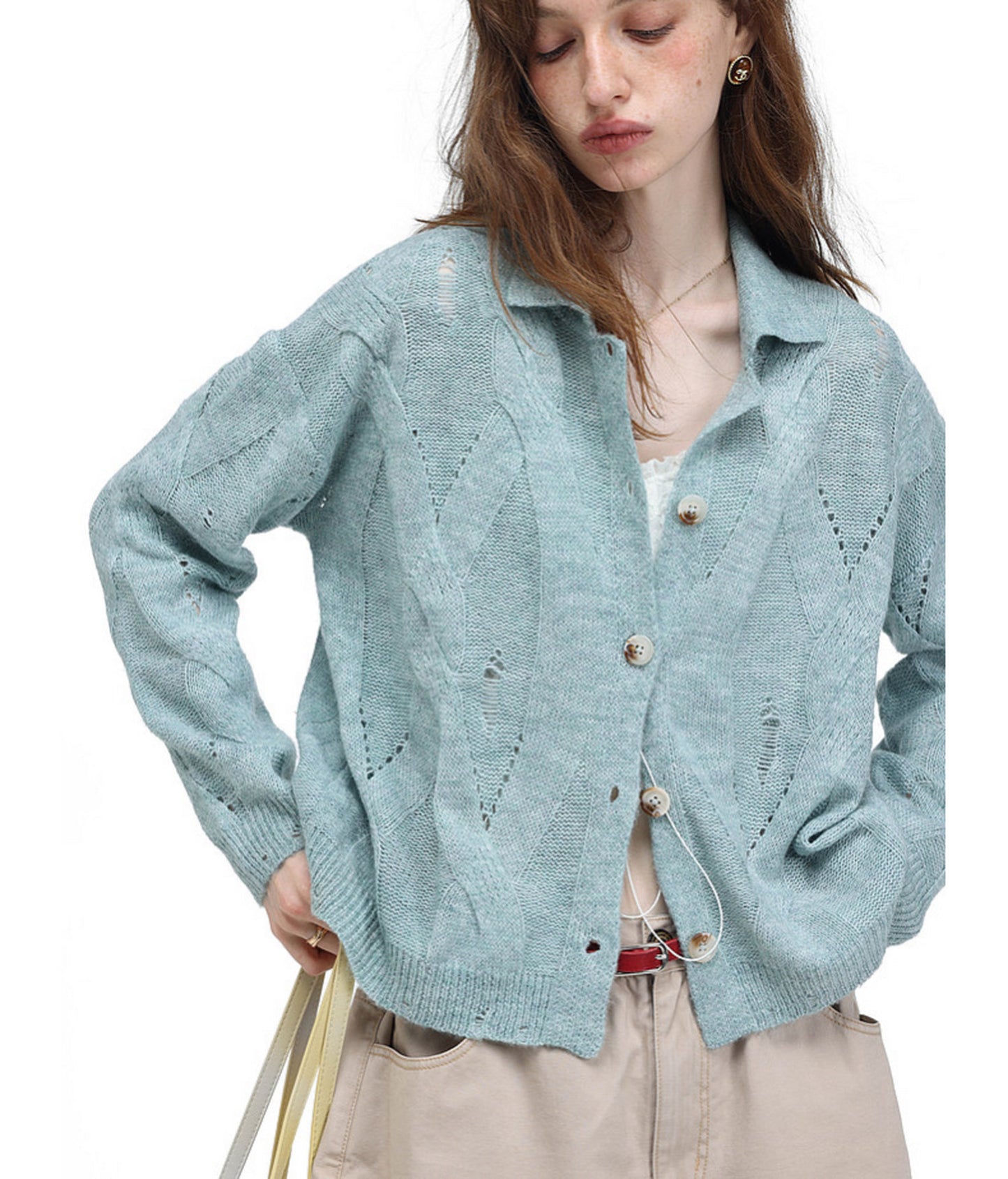 3D Cable-Knit Cardigan