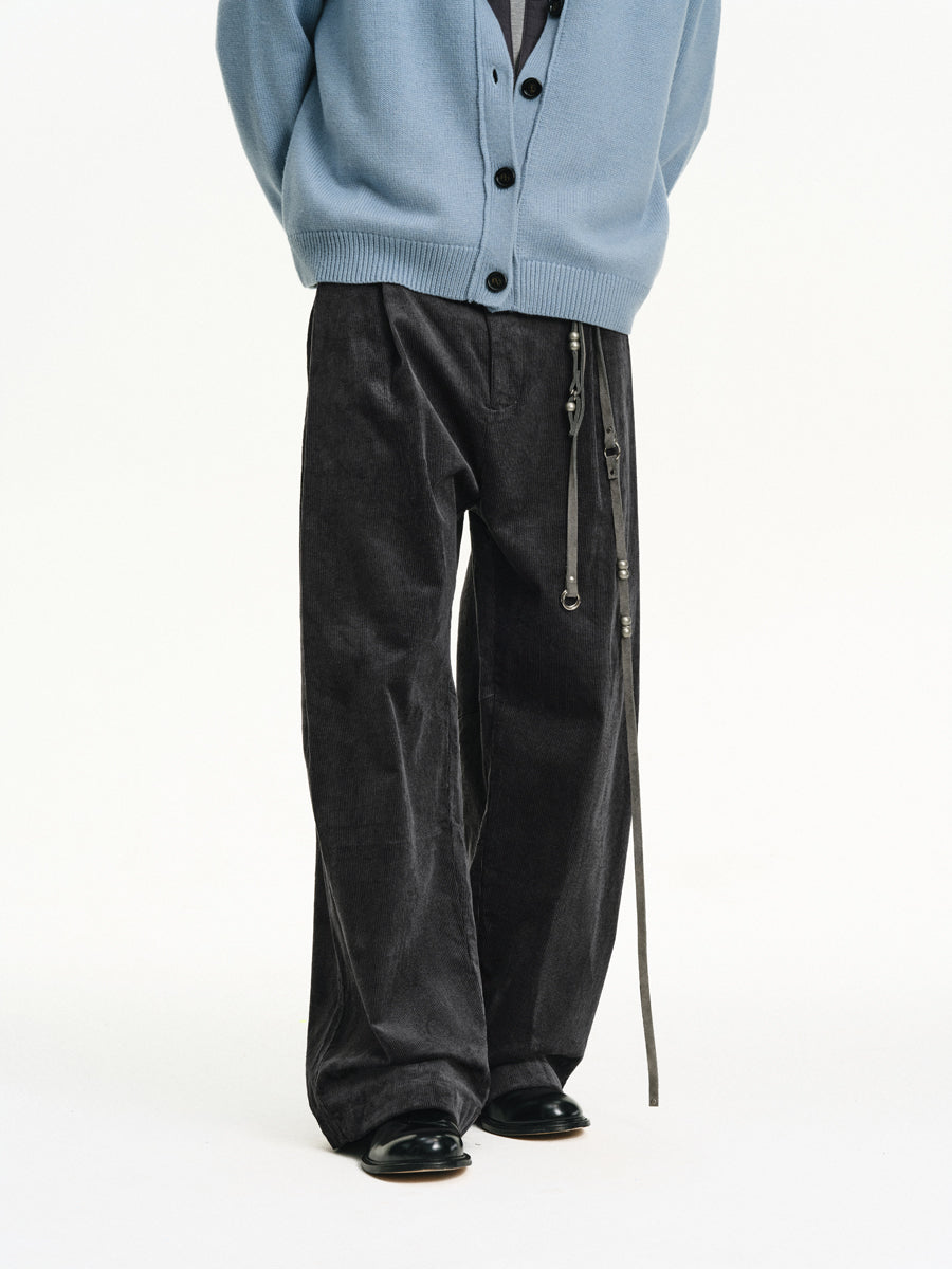 Double-Pleated Casual Pants