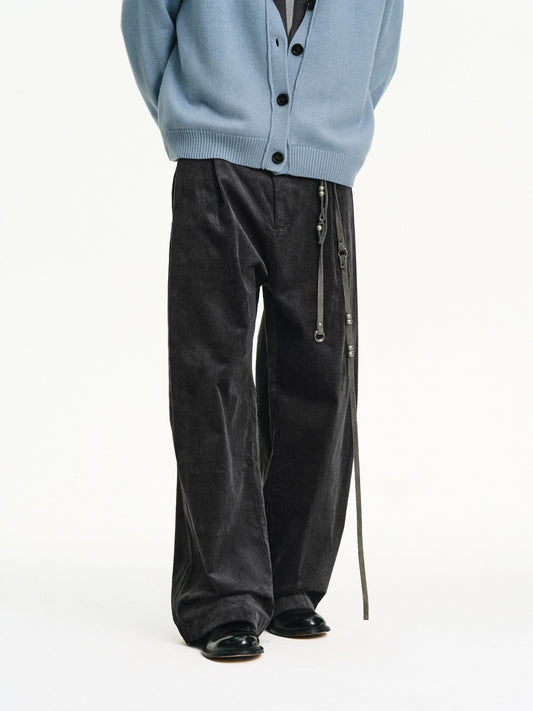 Double-Pleated Casual Pants