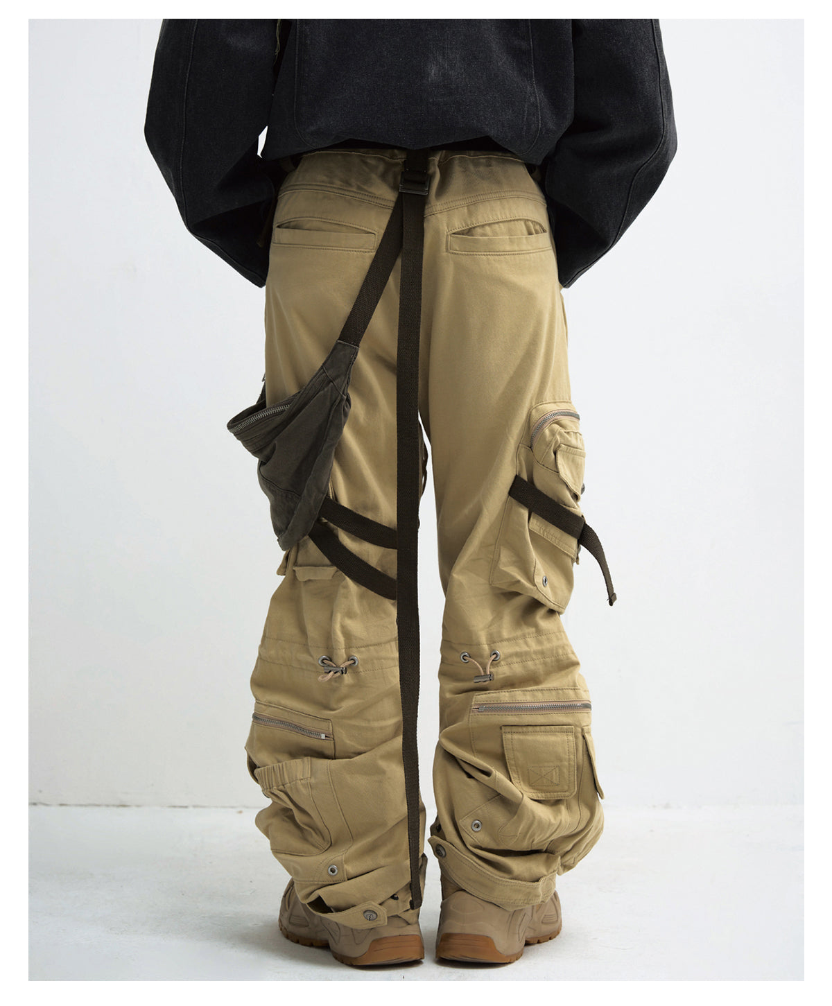 Multi-pocket straight cargo pants