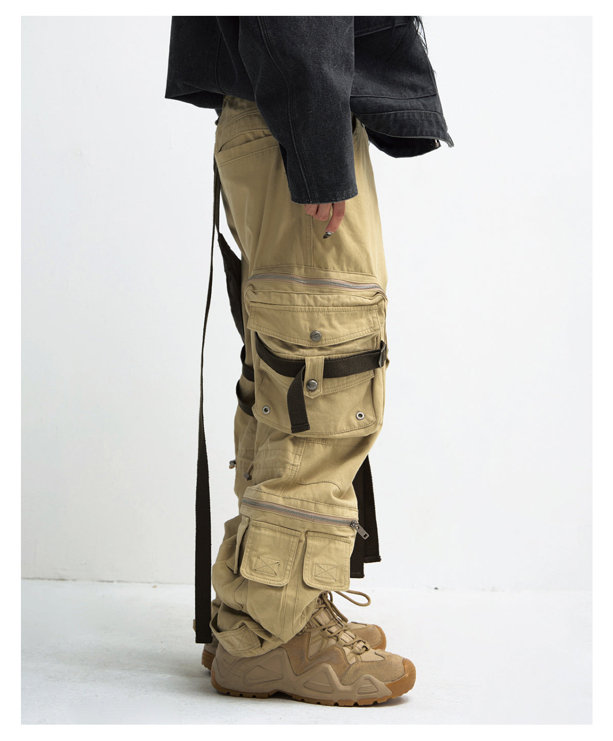 Multi-pocket straight cargo pants