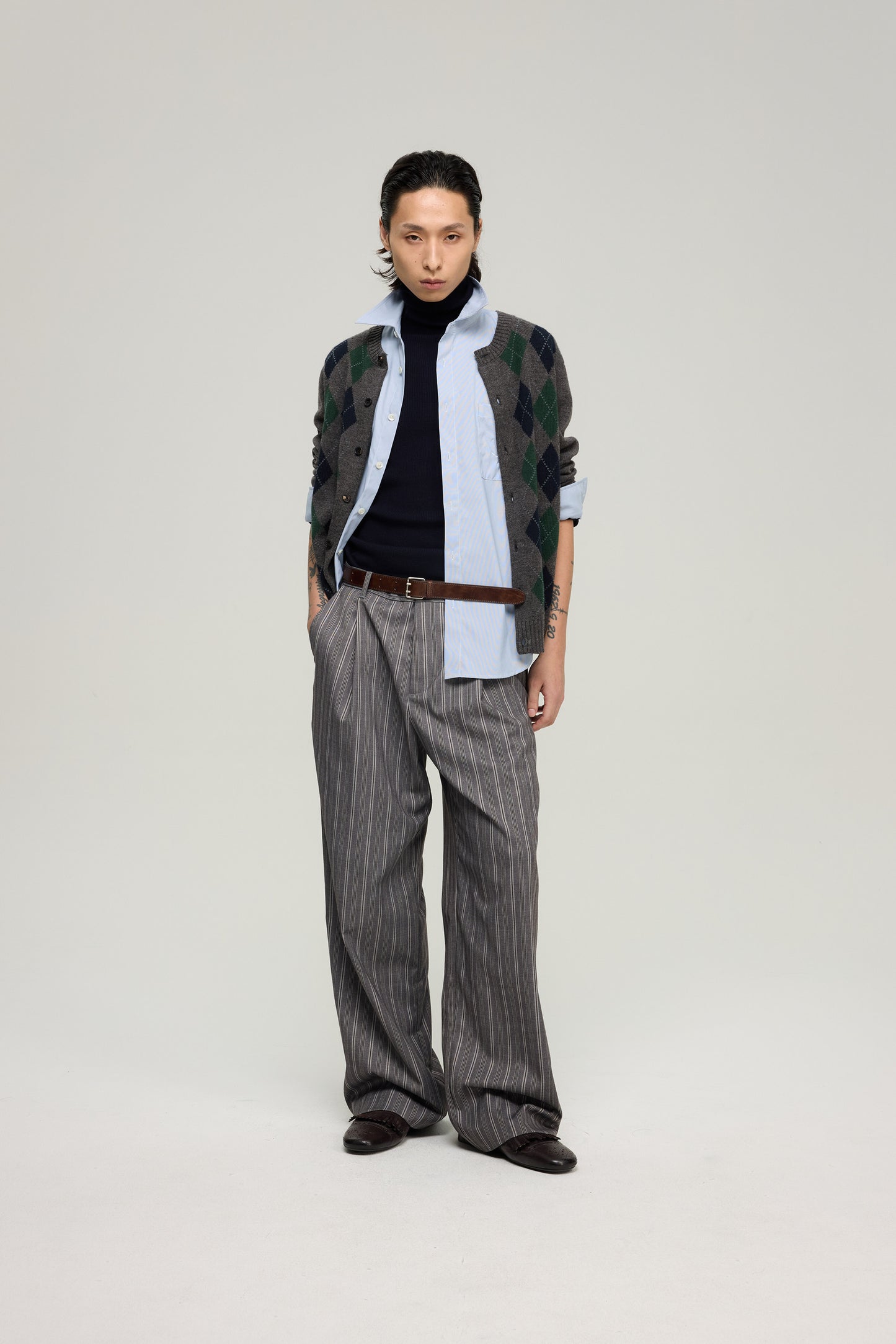 Diamond Jacquard Wool-Blend Cardigan