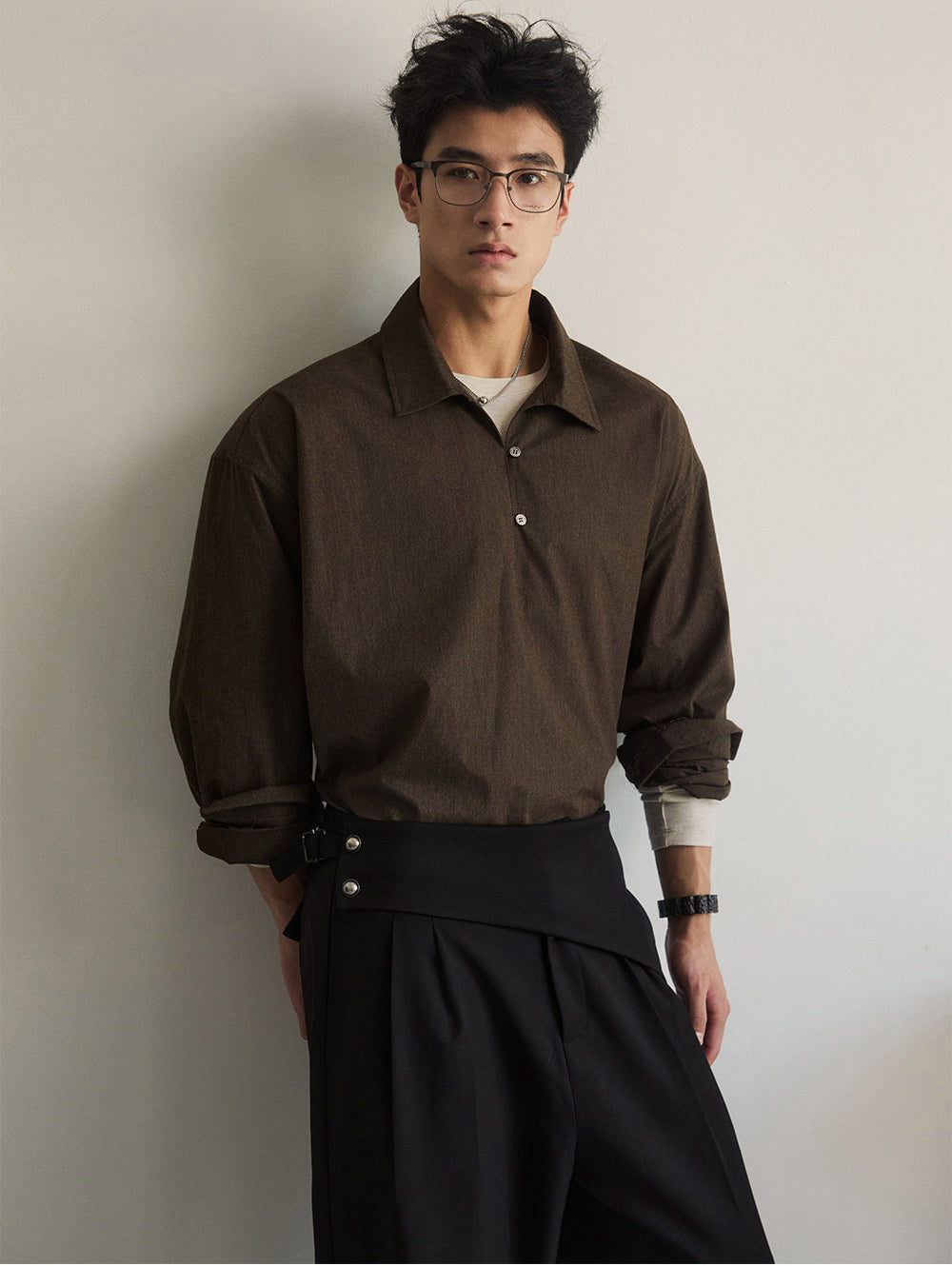 Half-Open Pullover Shirt