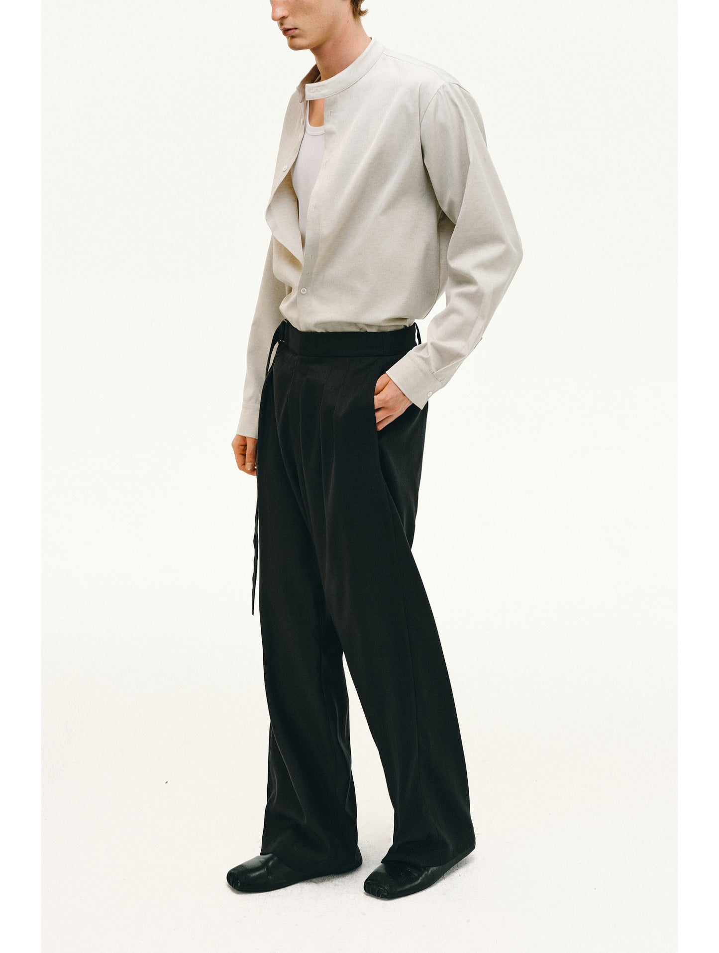 Linen Casual Pants with Belt