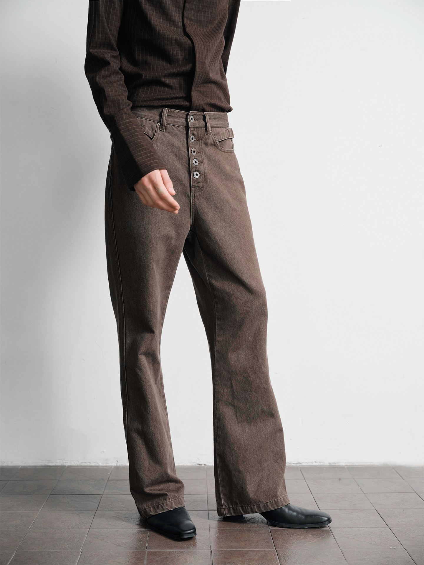 Straight-Leg Denim Pants