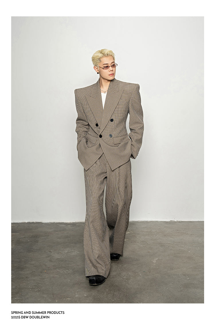 Retro Style Houndstooth Suit