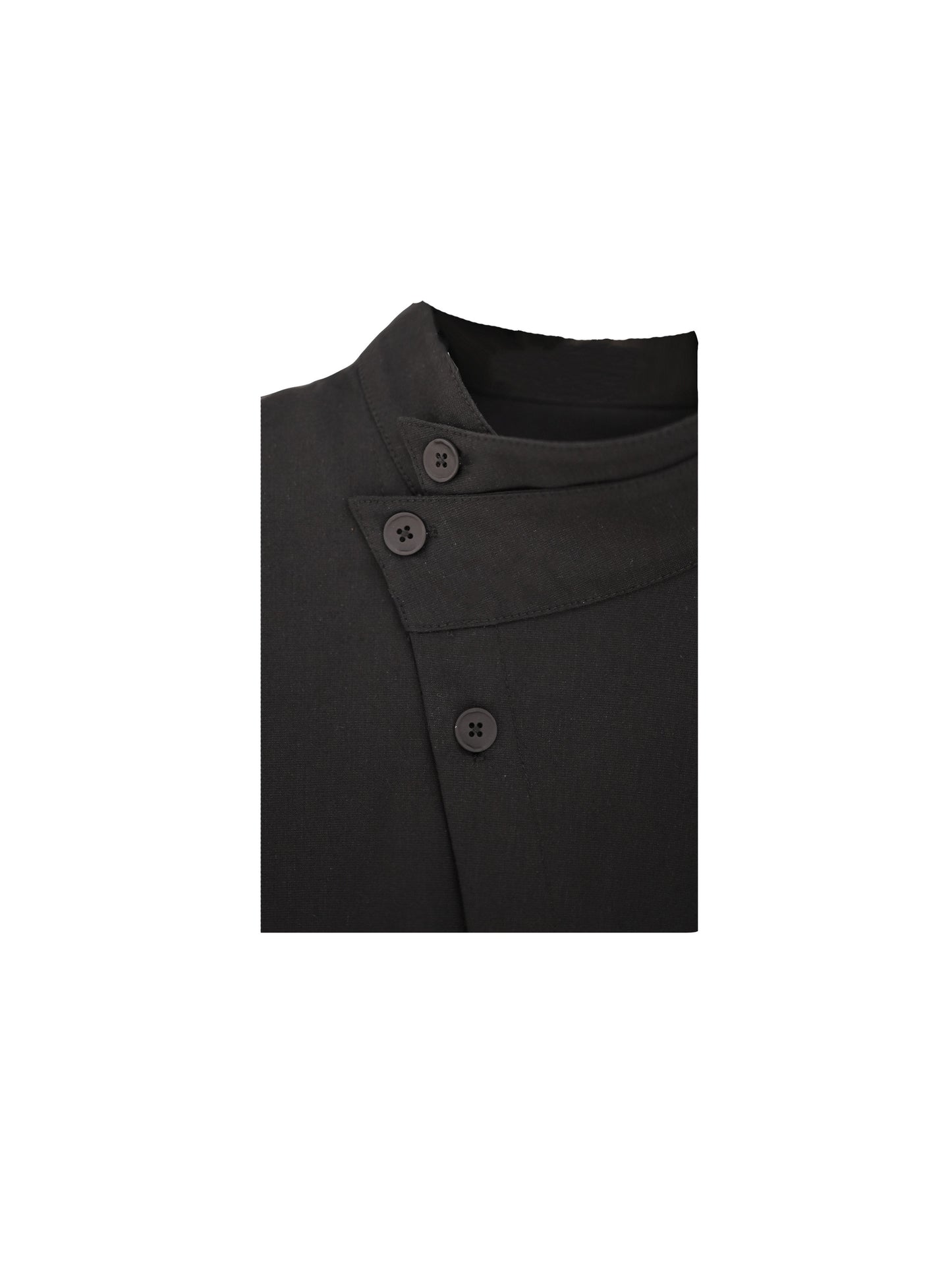 Shirt with a stand-up collar and diagonal placket