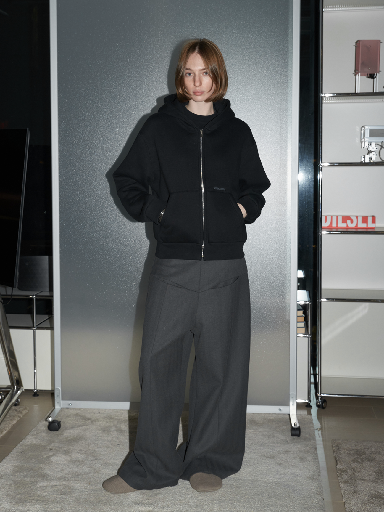 Zipper Hooded Sweatshirt