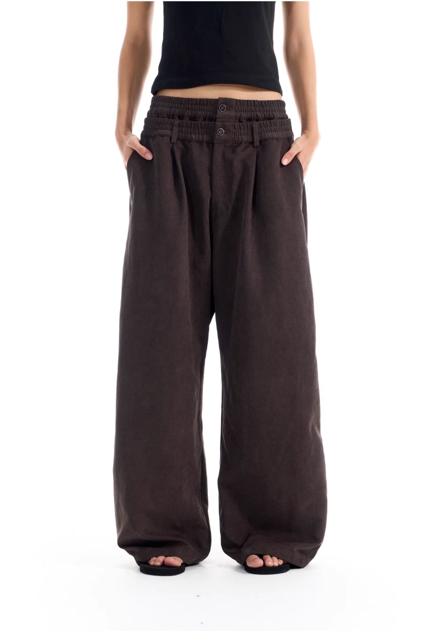 Double-Waist Casual Pants