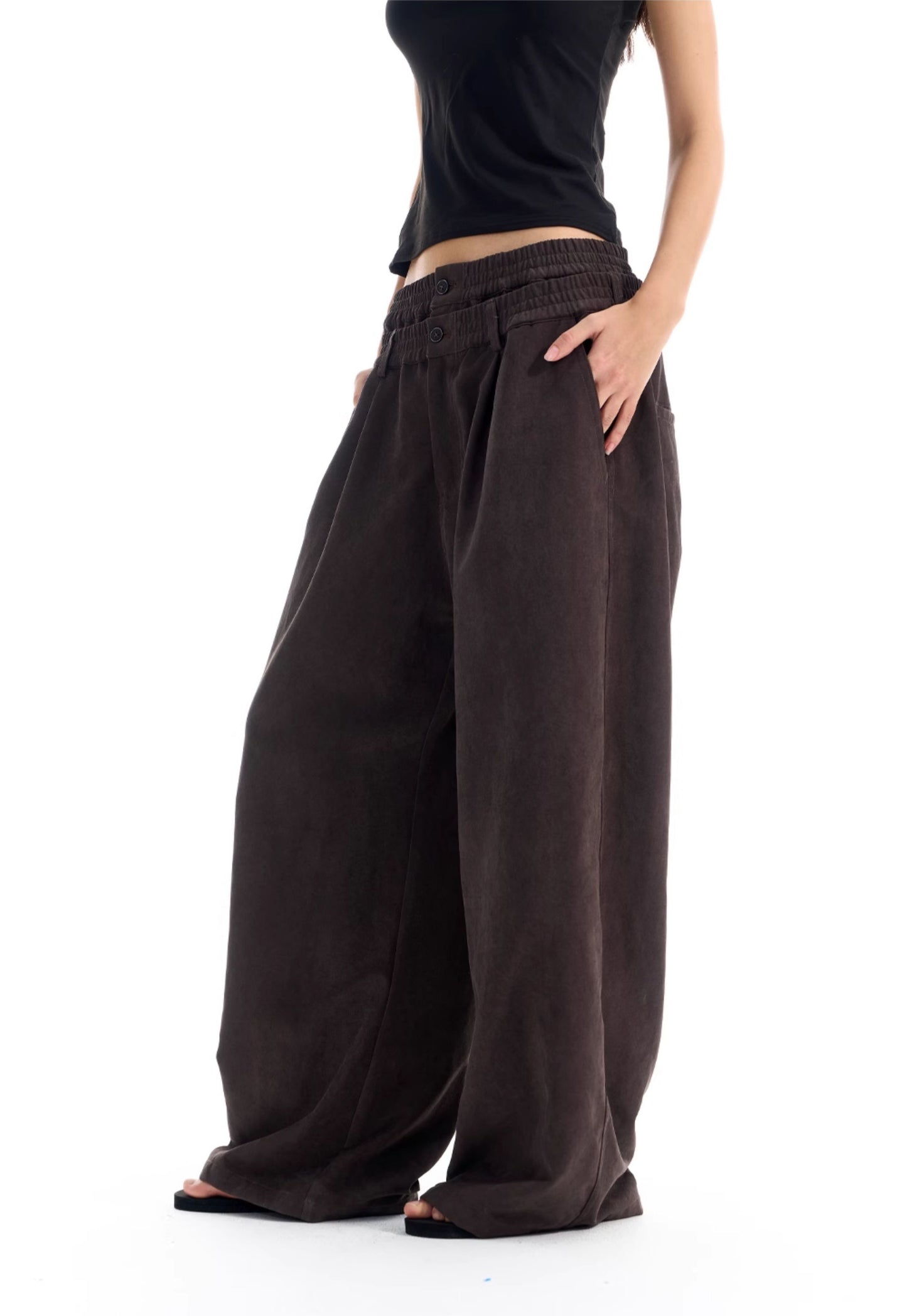 Double-Waist Casual Pants