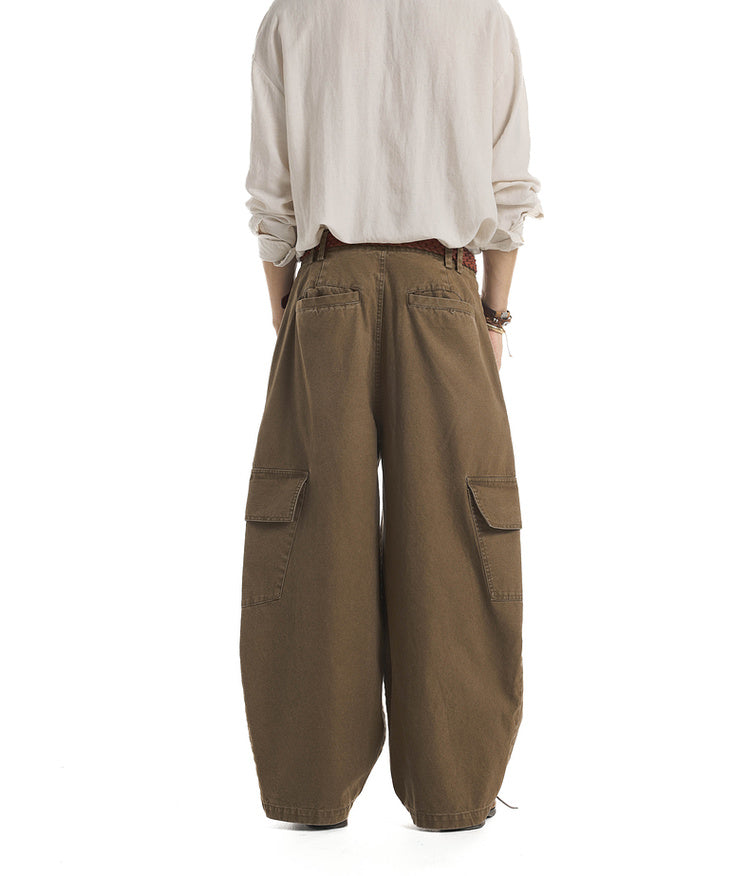 Wide-leg casual pants