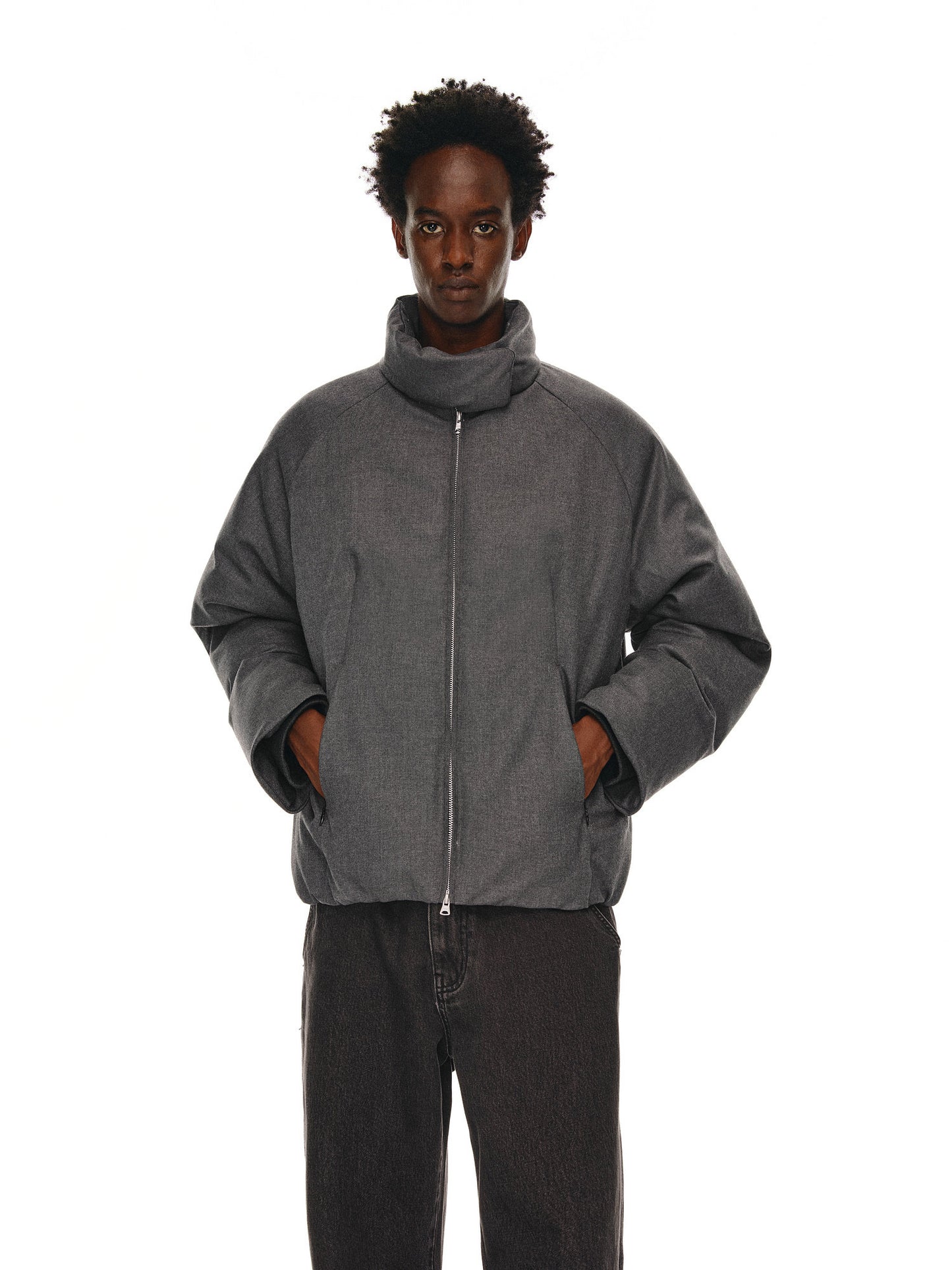 Woven Scarf Down Jacket