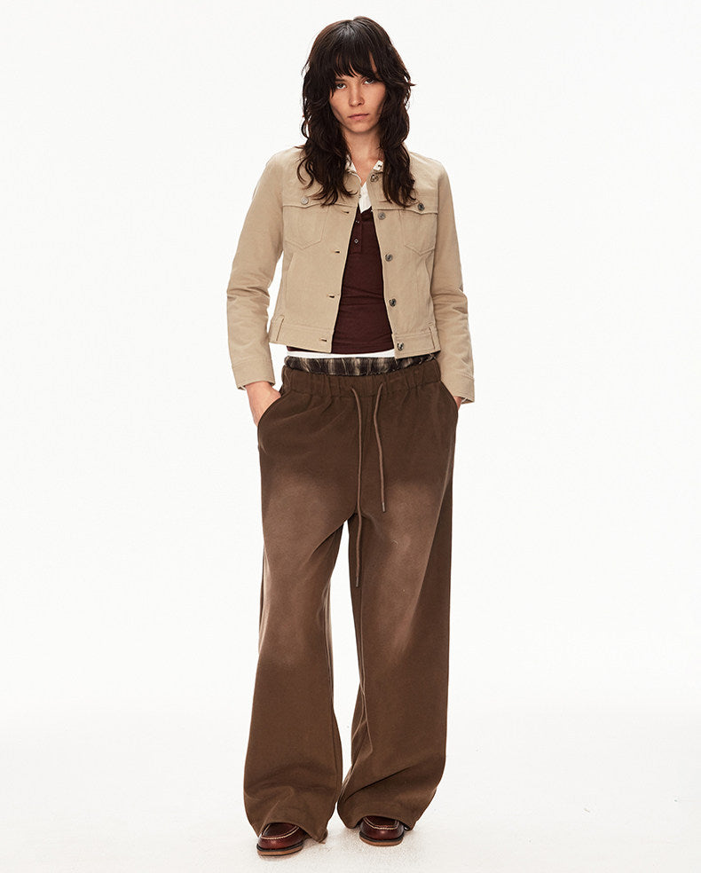 Double-Waistband Washed Sweatpants