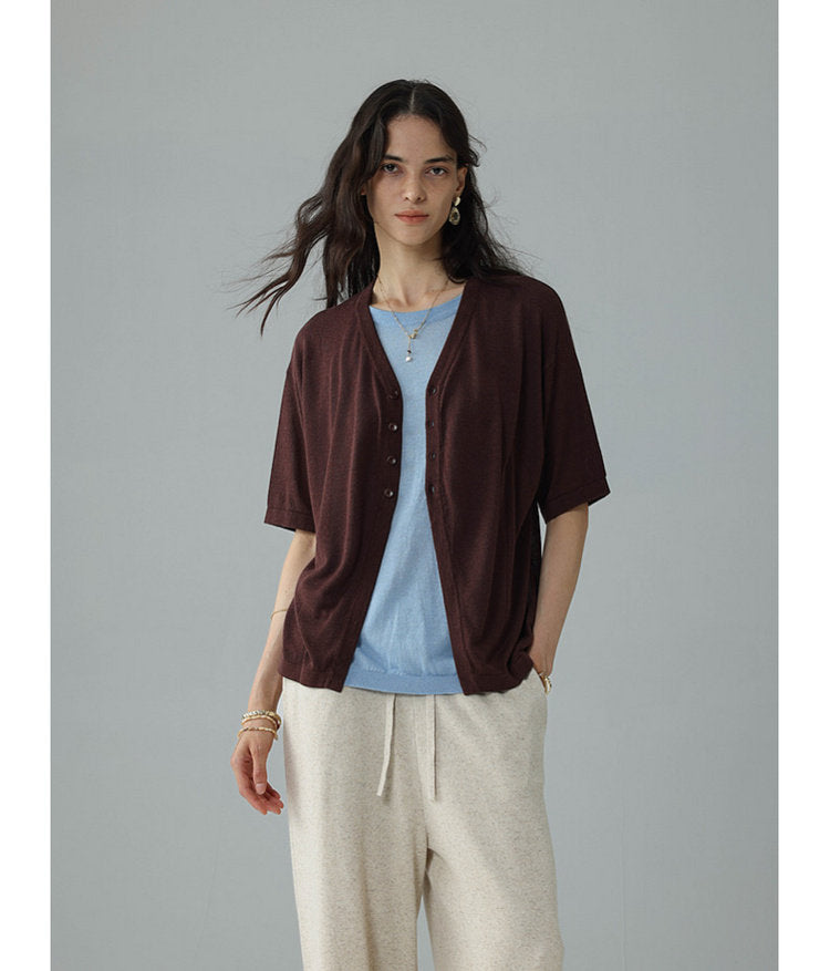 Half-front knit shirt