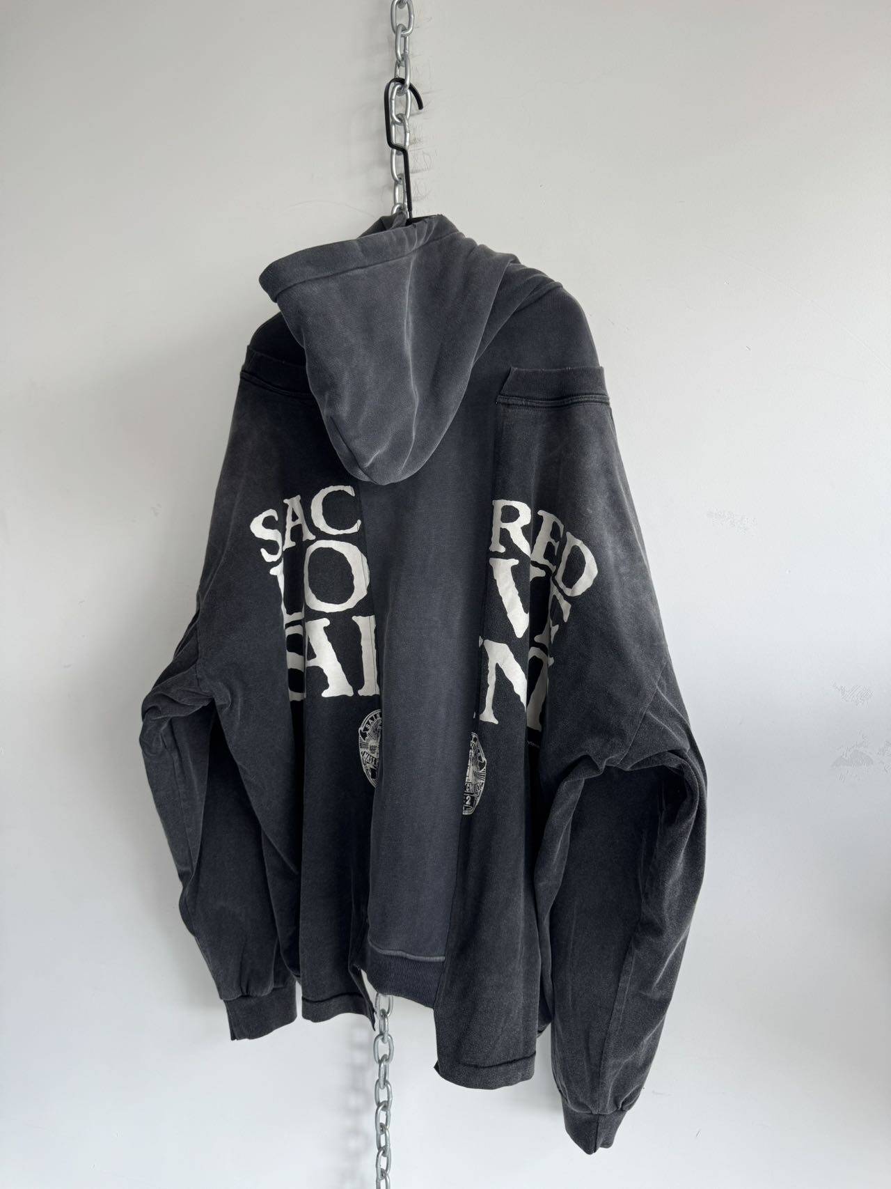 Distressed Zipper Hoodie