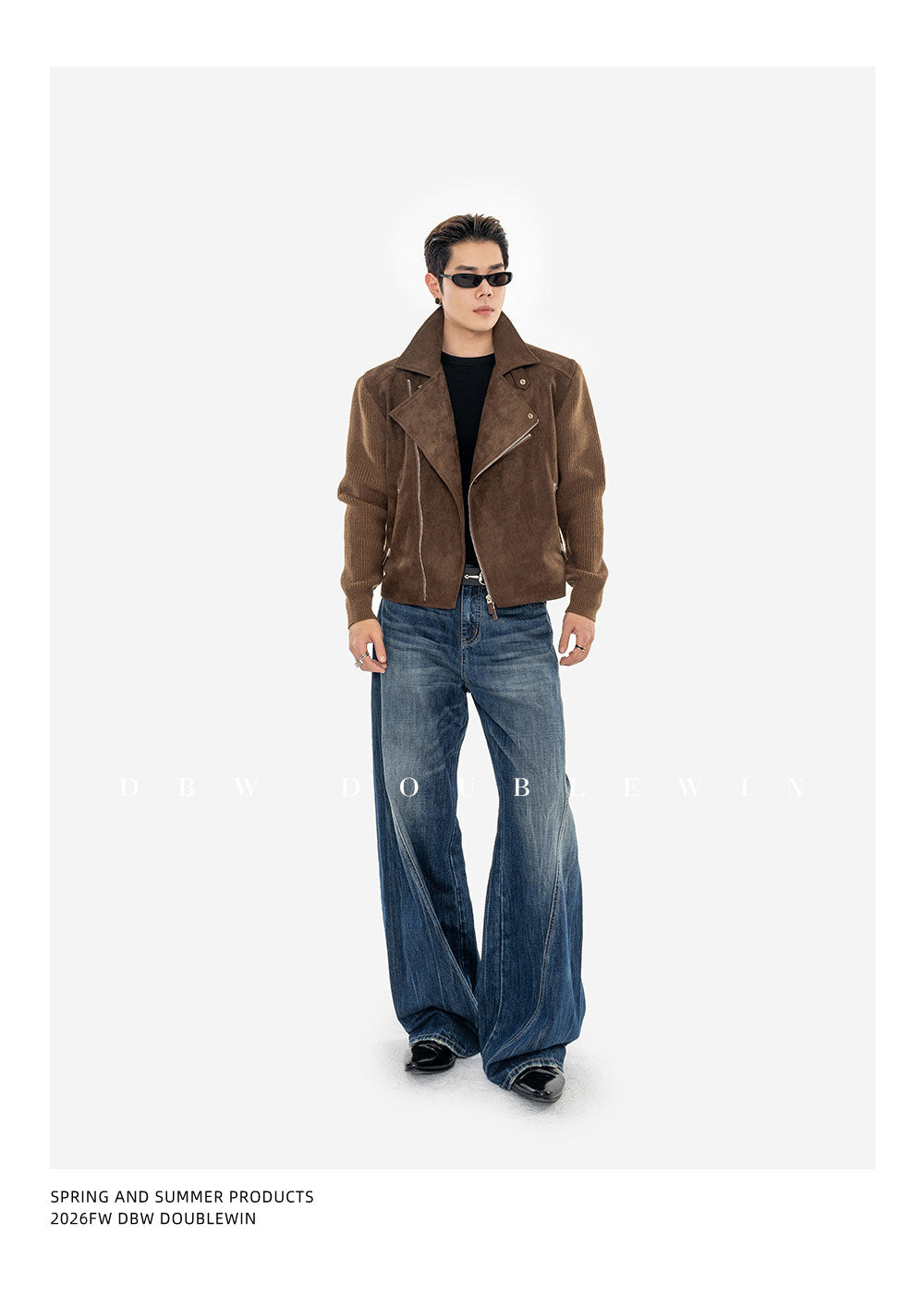 Rider Jacket with Diagonal Placket