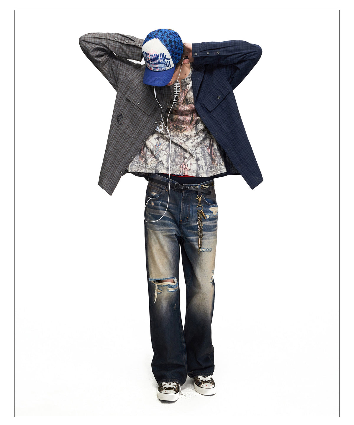 Vintage-Style Micro-Flared Denim Pants