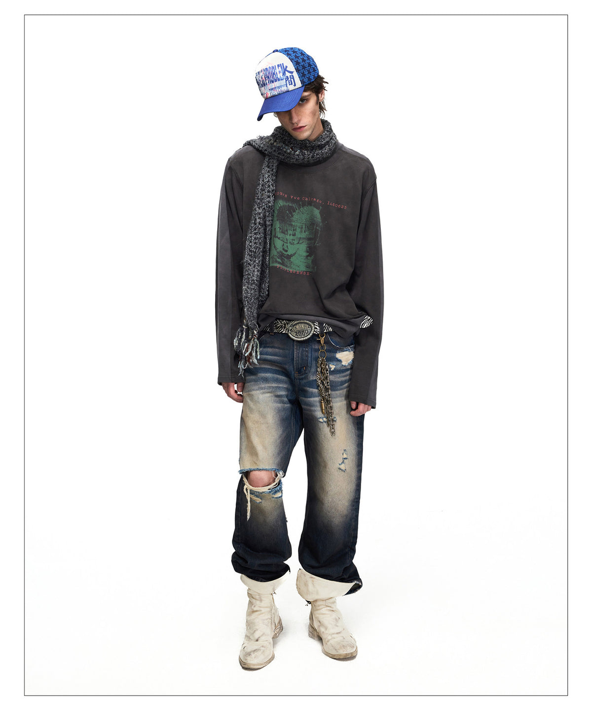 Vintage-Style Micro-Flared Denim Pants