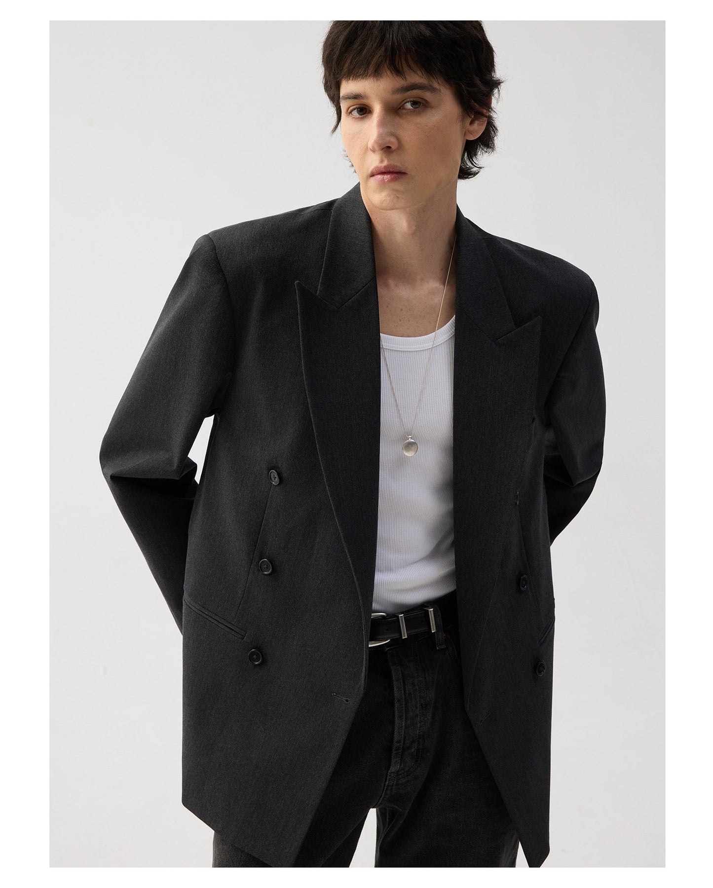 Double-breasted suit jacket