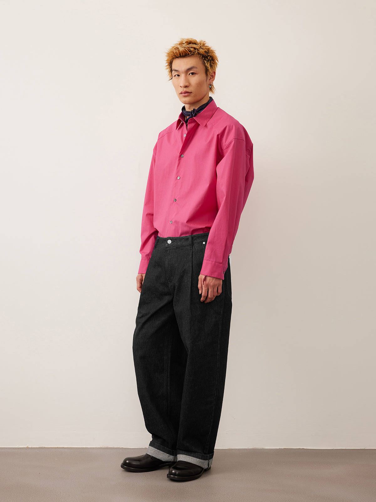 Single Pleats Loose Straight Jeans 12.25 oz.