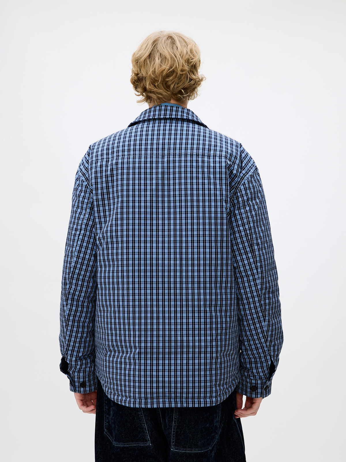 Checkered White Duck Down Jacket