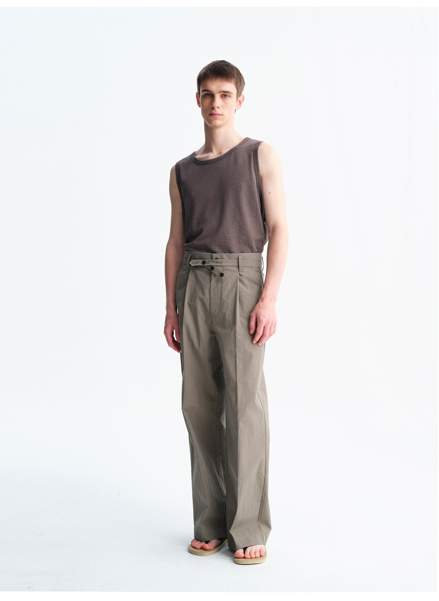 Casual Wide-Leg Pants with Detachable Belt