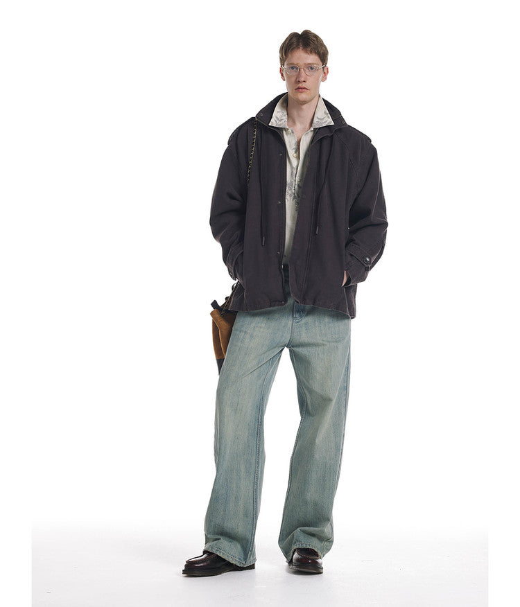 Whisker-Washed Denim Pants