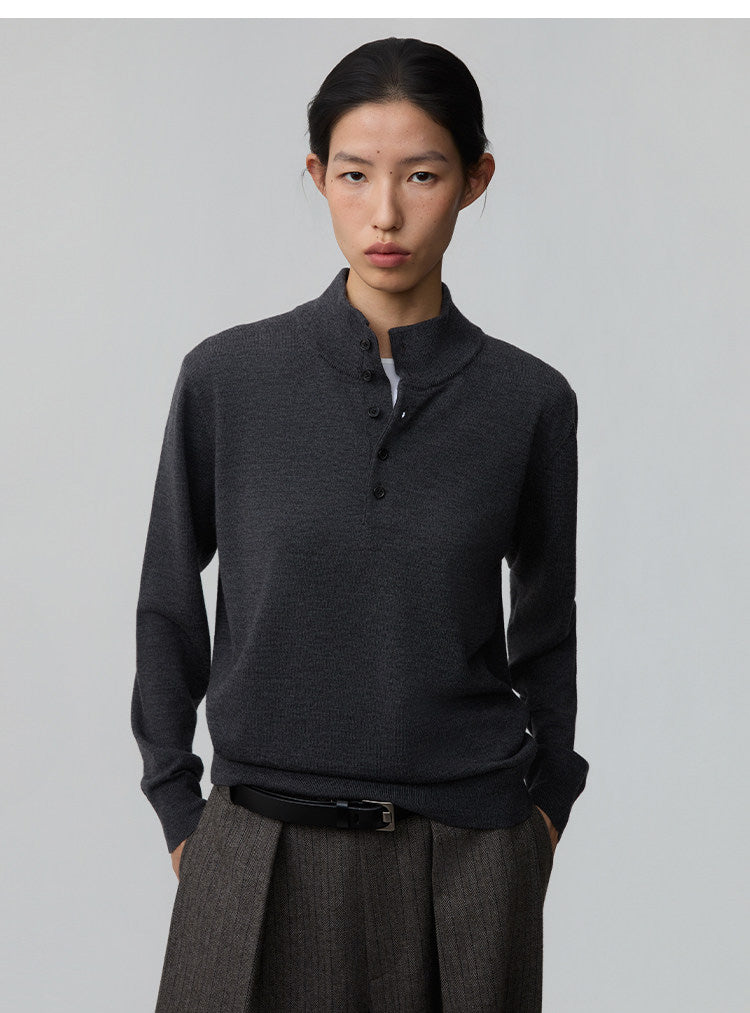 Button Placket Sweater