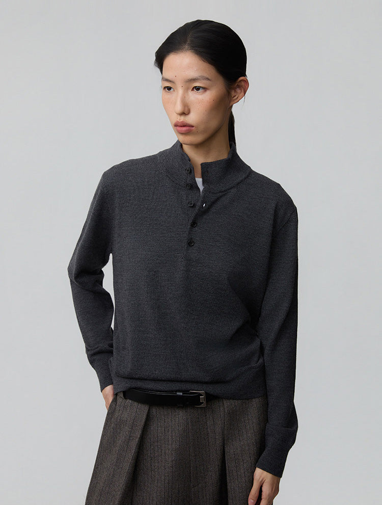 Button Placket Sweater
