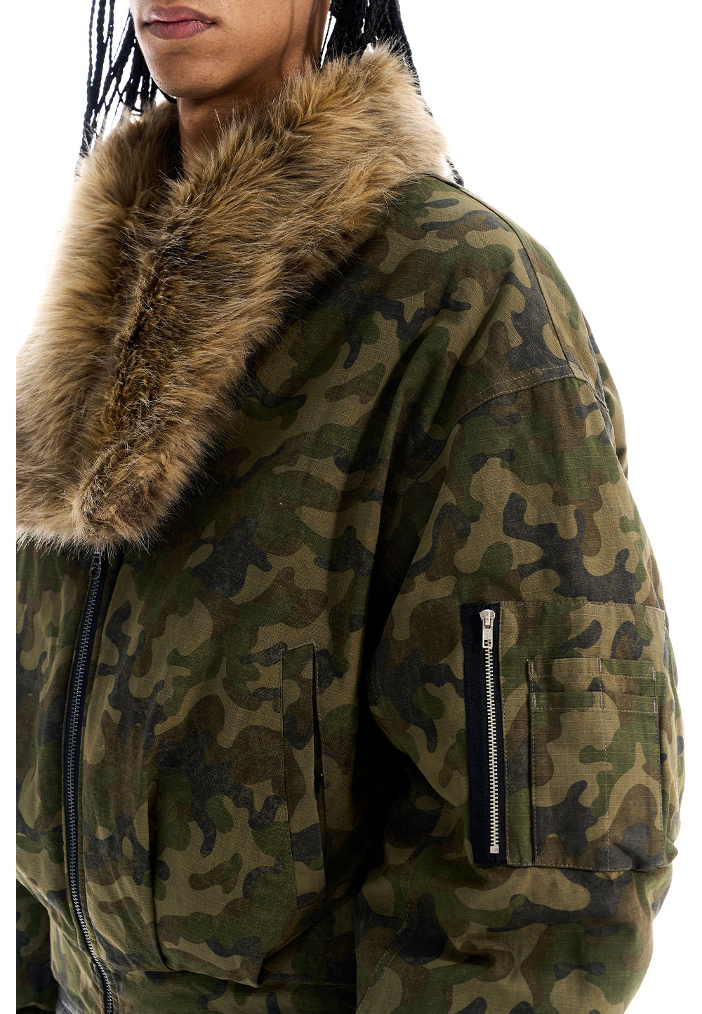 Reversible Camouflage Bomber Jacket