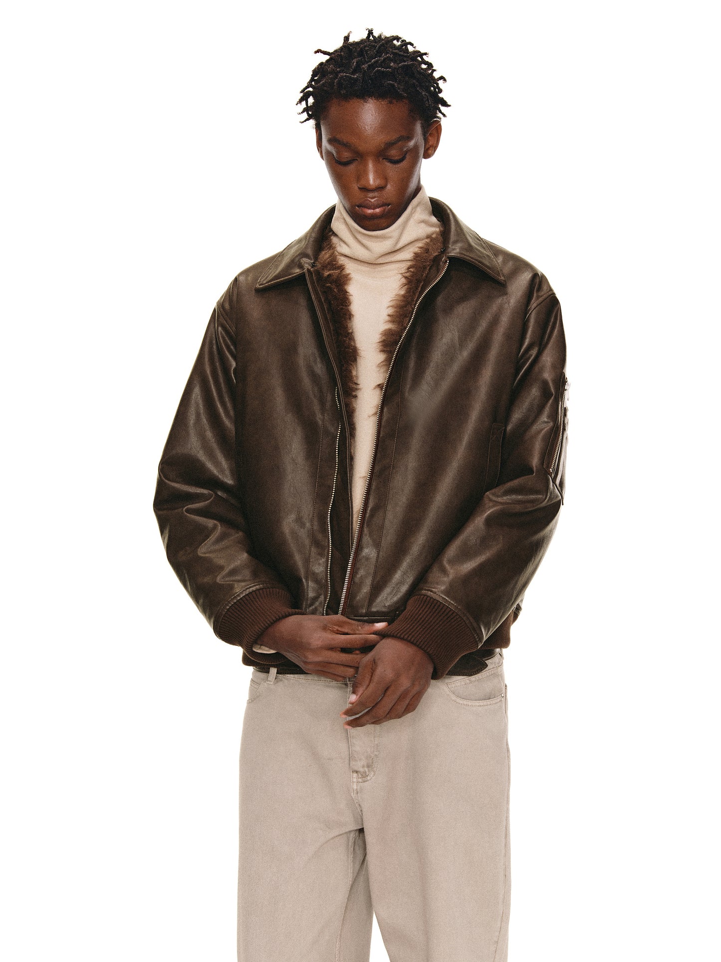 Fur Collar Bomber Jacket