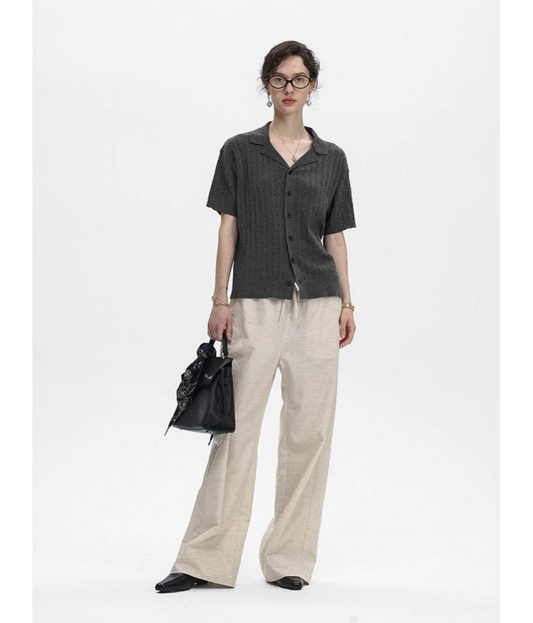 Turtleneck Button-Down Knit Shirt