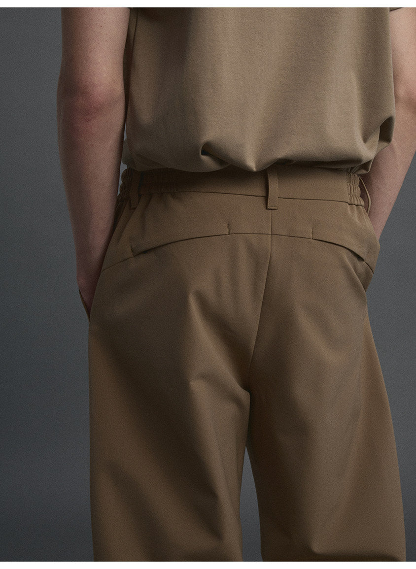 Curved-Cut Casual Pants