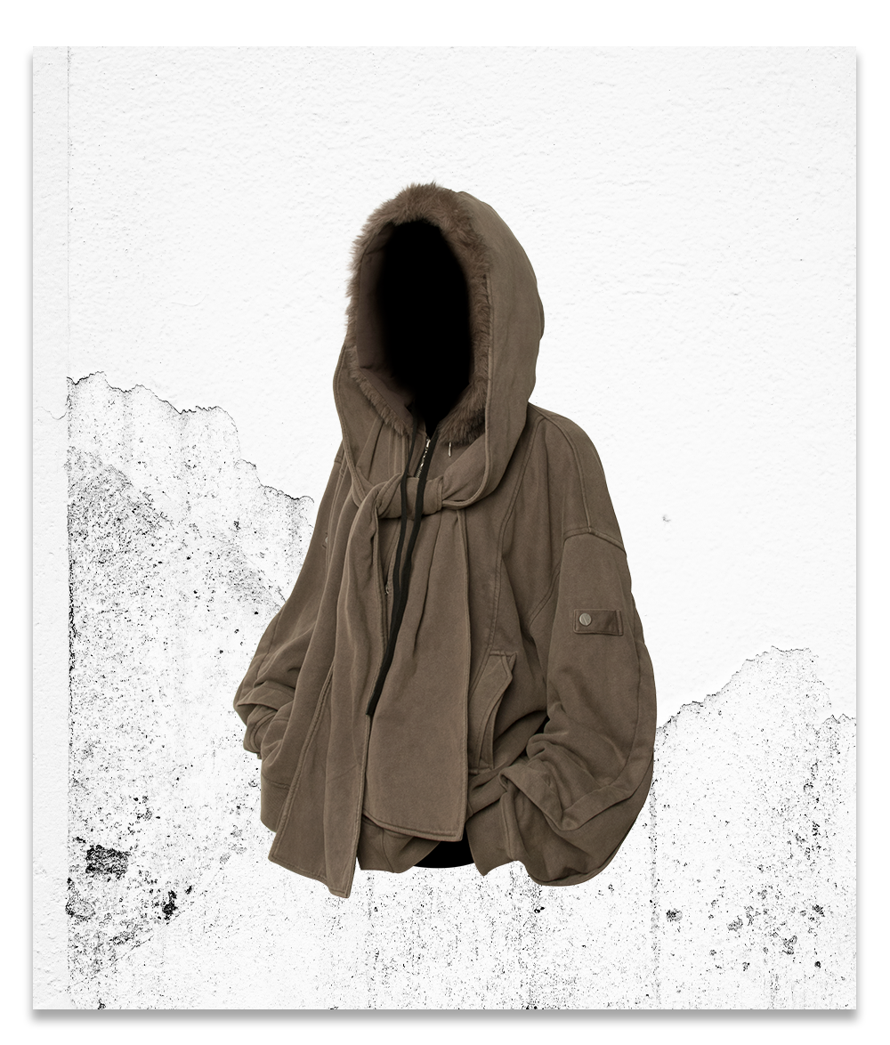 Wash-processed oversized sweatshirt