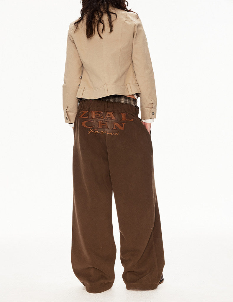 Double-Waistband Washed Sweatpants