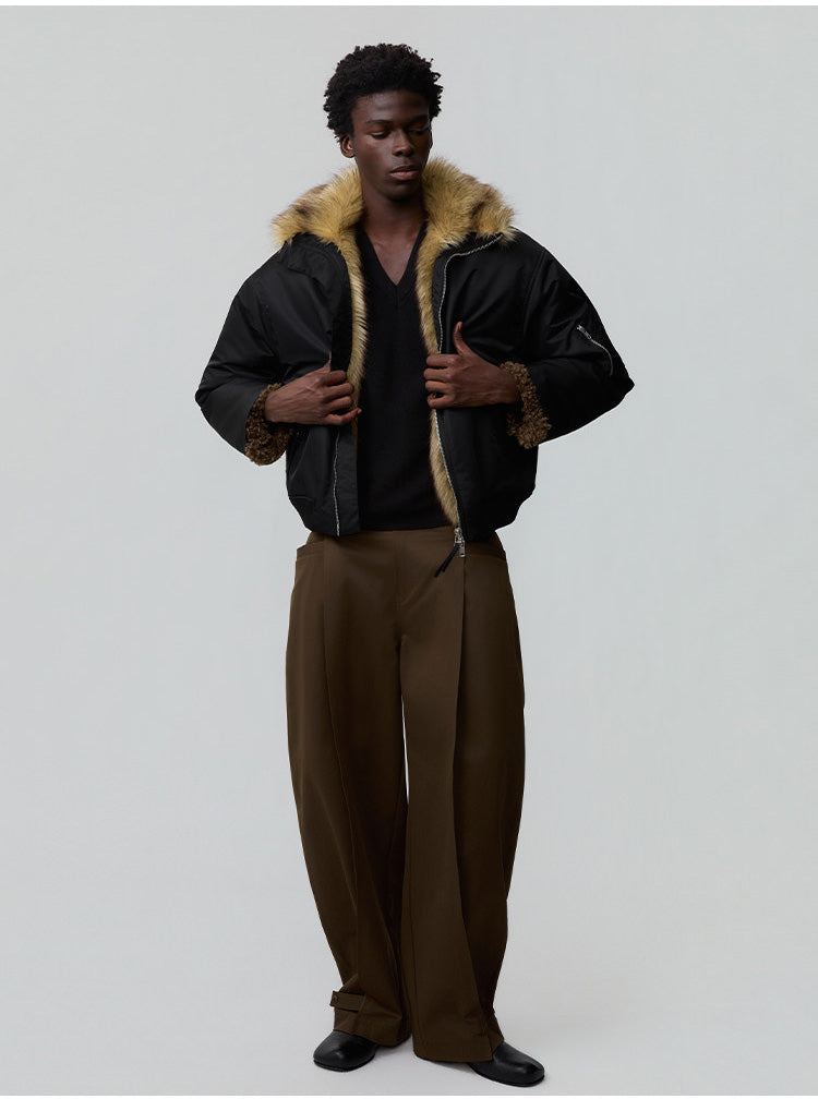 Lambswool-Lined Bomber Jacket