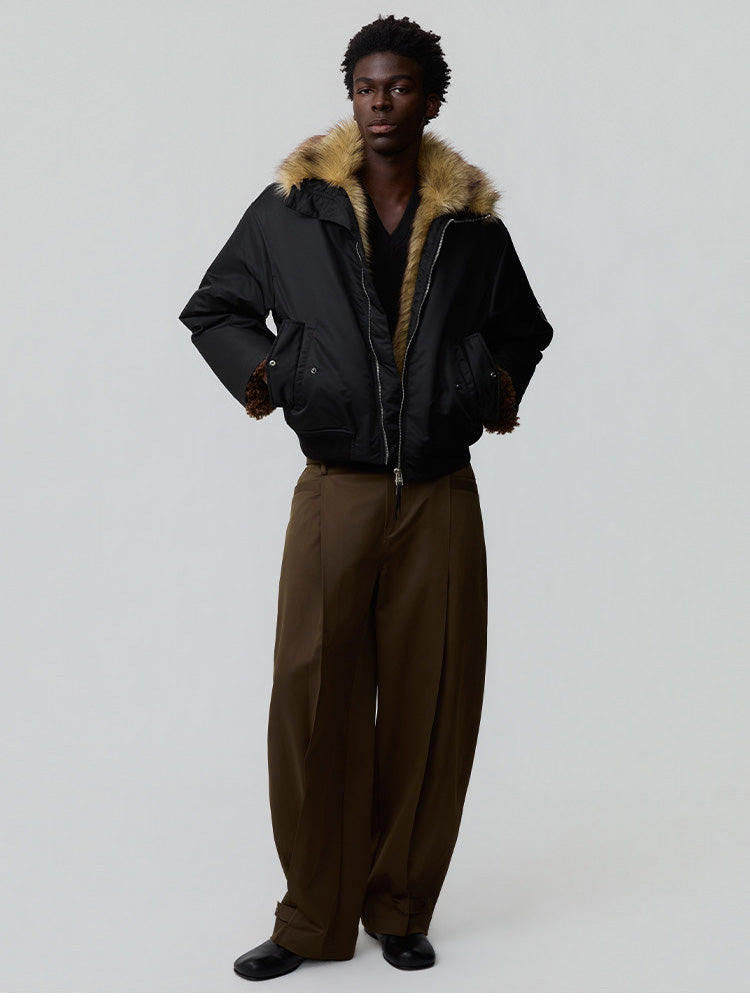 Lambswool-Lined Bomber Jacket